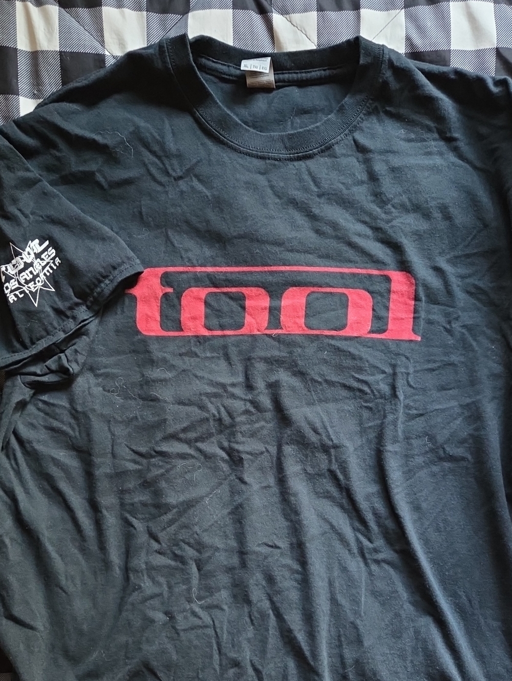 Gildan Black Short Sleeve Tee with Red Graphic